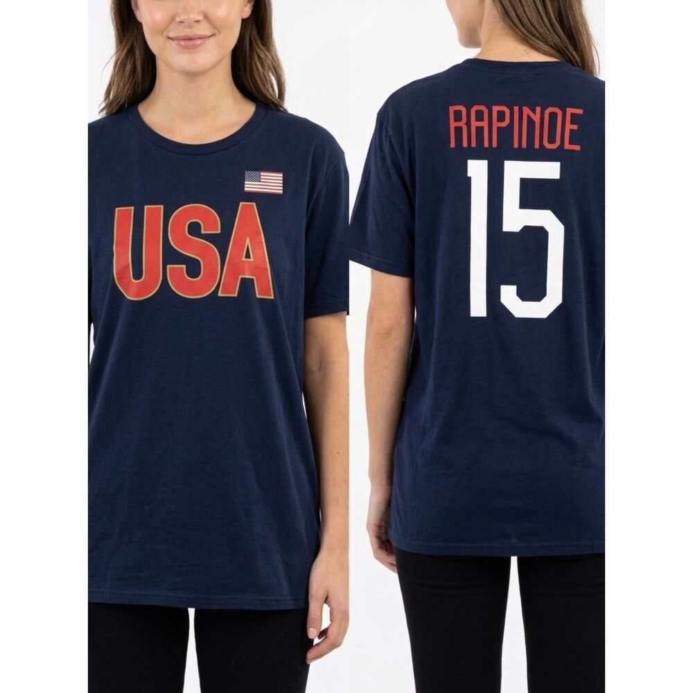 GEN2 USWNT Megan Rapinoe #15 Navy USA Soccer Graphic Tee Size XL Extra Large